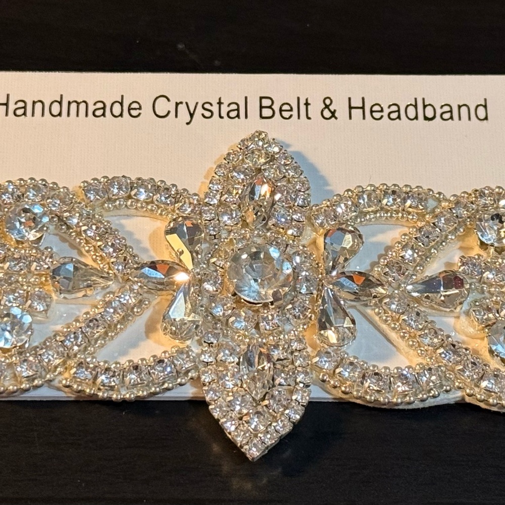Handmade Silver Crystal Belt & Headband.